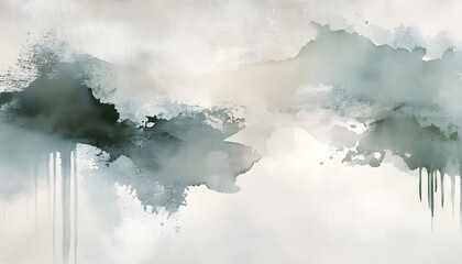 Obraz premium Soft watercolor splashes or strokes in muted tones, offering an artistic yet understated look