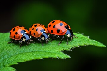 Ladybugs, natural pest control, gardenersâ€™ friends help maintain the balance in a healthy garden