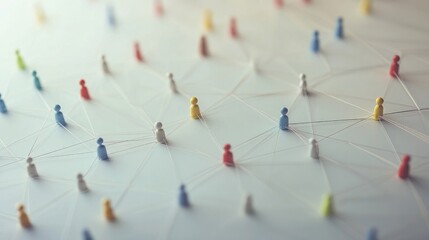 Social media network community on a light backdrop