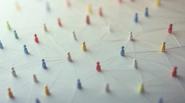 Social media network community on a light backdrop