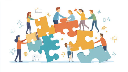 Fototapeta premium Provide opportunities for team members to collaborate on projects, allowing them to build stronger relationships and leverage each other's strengths.