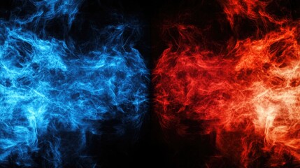 Fototapeta premium Smoke flags of two contrasting countries displayed side by side on a black background