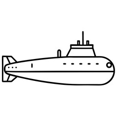 Submarine Vector Illustration on White Background