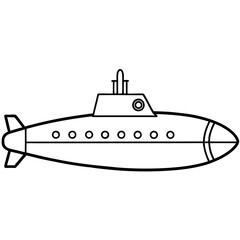 Submarine Vector Illustration on White Background