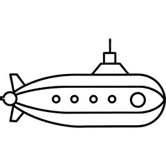 Submarine Vector Illustration on White Background