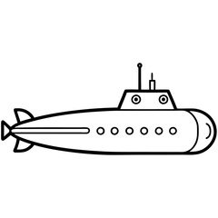 Submarine Vector Illustration on White Background