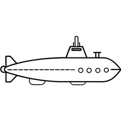 Submarine Vector Illustration on White Background
