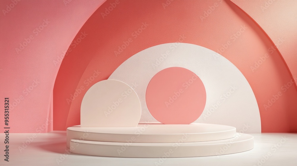 Poster Abstract mockup scene featuring geometric shape podium background for products 3D rendering