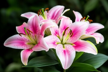 Lilies, oriental lilies, richly fragrant fill the air with their intoxicating scent