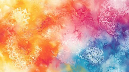 Fototapeta premium Rainbow Tie Dye Artwork Featuring Vintage inspired Patterns Vibrant Watercolor Print with Multicolored Bohemian Batik Elements and Soft Tones Colorful Tie Dye Motif