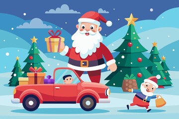 santa claus with gift