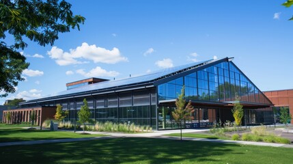 Obraz premium Modern Building with Glass Facade