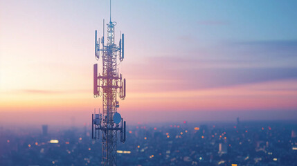 Obraz premium 5g Network Infrastructure With Towers