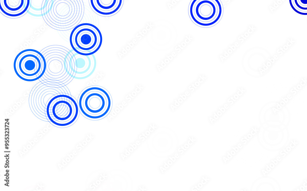 Sticker light blue, red vector background with bubbles.