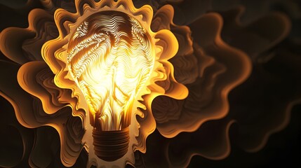 Obraz premium Luminous Paper-Cut Bulb Radiates Intricate Creativity