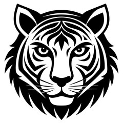 minimalistic tiger head logo vector silhouette