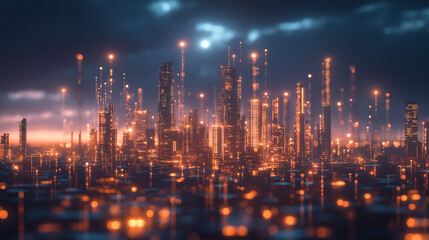futuristic city with 5G connectivity