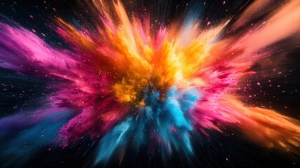 Fototapeta premium A colorful explosion of paint is shown in the image