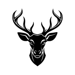 minimalistic deer head silhouette vector 