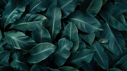 Obraz premium Lush green leaves create serene and calming atmosphere, perfect for nature lovers. 