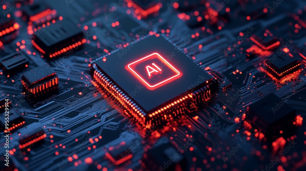 Aufkleber ai security chip. cyber protection and network shield