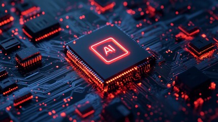 AI Security Chip. Cyber Protection and Network Shield