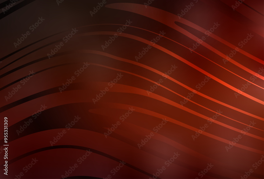Poster dark red vector template with wry lines.