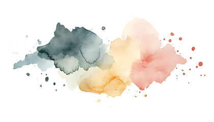 Obraz premium Soft watercolor splashes or strokes in muted tones, offering an artistic yet understated look