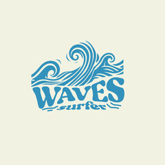 Waves surfer typography ocean waves t shirt graphic design