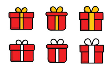 gift box set icon vector. gift box symbol for christmas, birthday, valentine, wedding event, party, celebration, and achievement