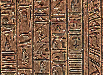 Relief with hieroglyphs details in Tom of Seti I Tomb. Valley of the Kings. Luxor. Egypt.