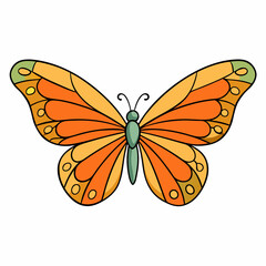 A beautiful monarch butterfly isolated on white background. Generative Ai