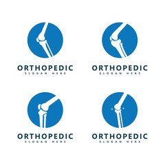 Orthopedic Logo Design with Knee Joint Symbol - Medical and Healthcare Icon