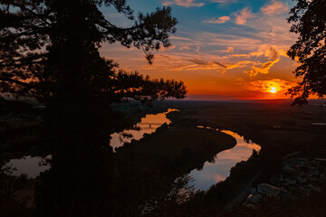 Summer sunset at Mount Bogenberg, Bogen, Danube, Bavaria, Germany