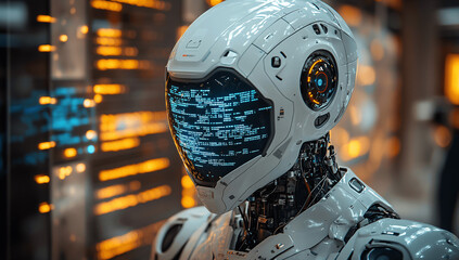 Robot works, home assistant, artificial intelligence, technology	
, Generative AI.