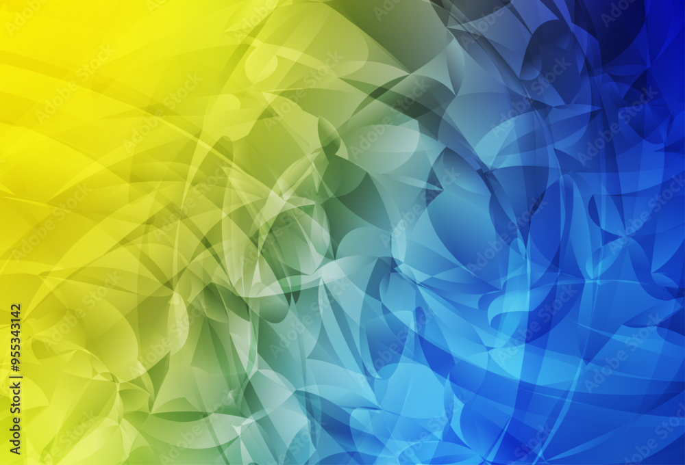 Canvas Prints light blue, yellow vector template with chaotic shapes.