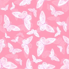seamless pattern with beautiful butterflies