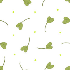 seamless background with heart shaped leaves
