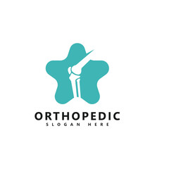 Orthopedic Logo Design with Knee Joint Symbol - Medical and Healthcare Icon