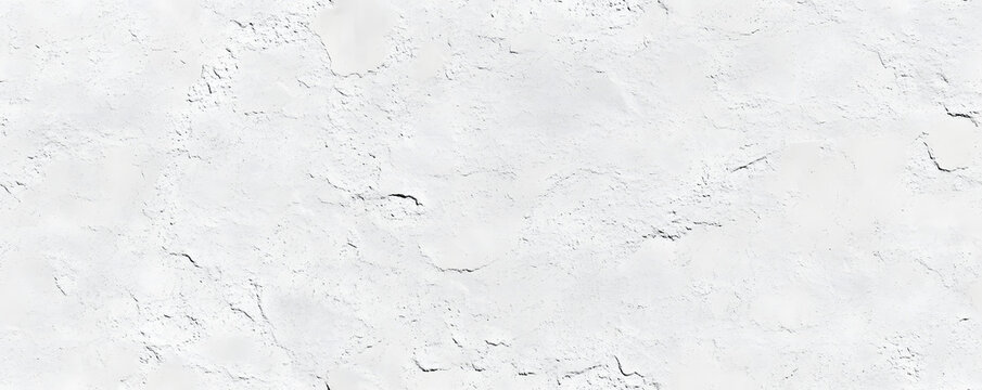 Seamless subtle white plaster wall transparent background texture overlay. Abstract painted stucco or cement grayscale displacement, bump or height map. Simple panoramic banner pattern. 3D rendering.