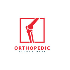 Orthopedic Logo Design with Knee Joint Symbol - Medical and Healthcare Icon