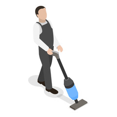 3D Isometric Flat Vector Illustration of Cleaning Service , Professional Hygiene Service. Item 1