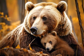 Obraz premium Grizzly Bear Animal Wild Beauty Freedom Wilderness Enchanting