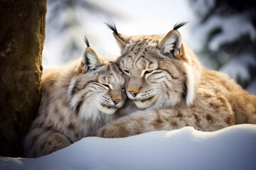 Fototapeta premium Lynx Animal Wild Beauty Freedom Wilderness Enchanting