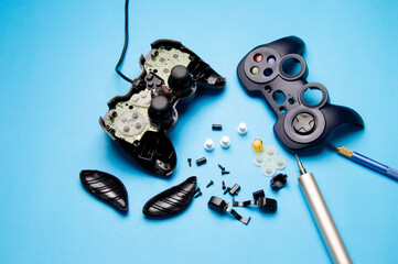 Game joystick disassembly and maintenance