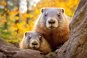 Fototapeta premium Marmot Animal Wild Beauty Freedom Wilderness Enchanting