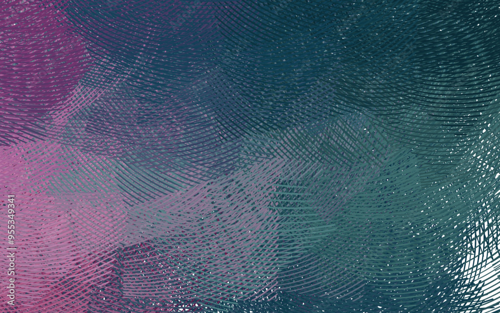 Poster light blue, red vector pattern with wry lines.
