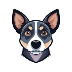 Dog head color vector art illustration style
