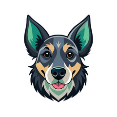 Dog head color vector art illustration style