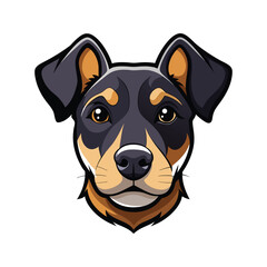 Dog head color vector art illustration style